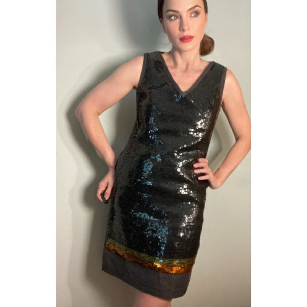 Marni Sequin & Cotton/ Linen Sheath Dress Cocktails & Dancing ~ Sz 42 ~ So Chic!